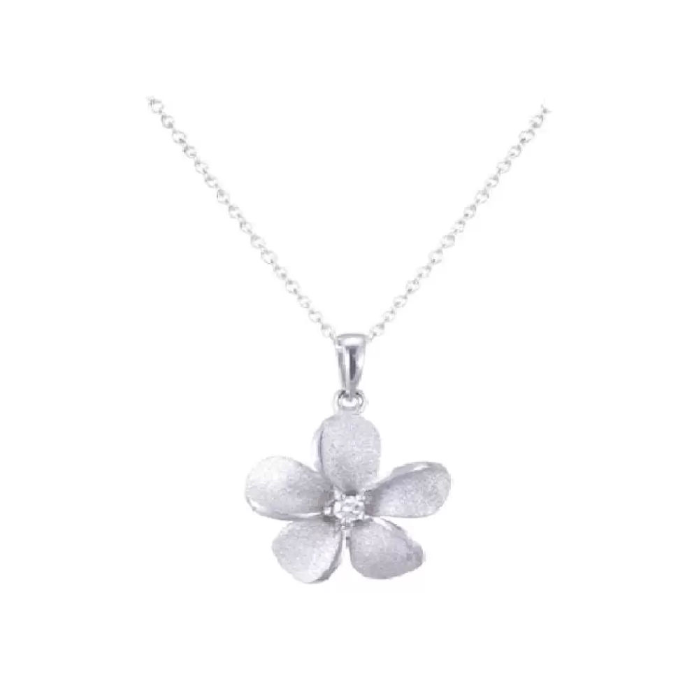 Pendants & Necklaces | Denny Wong 11Mm 14K Plumeria Pendant With 0.02 Carats Diamond