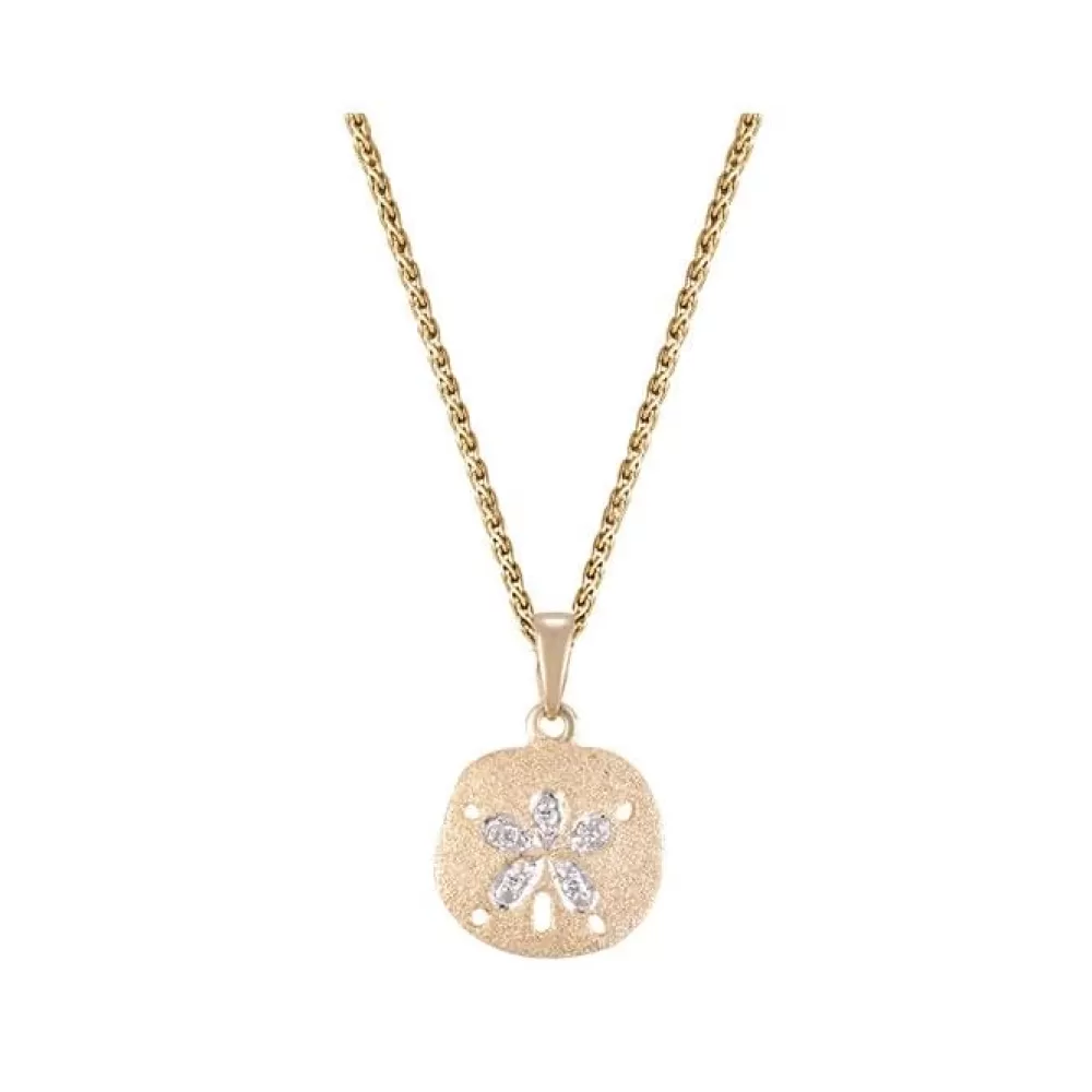 Pendants & Necklaces | Denny Wong 11Mm 14K Sand Dollar Pendant With 5 Diamonds