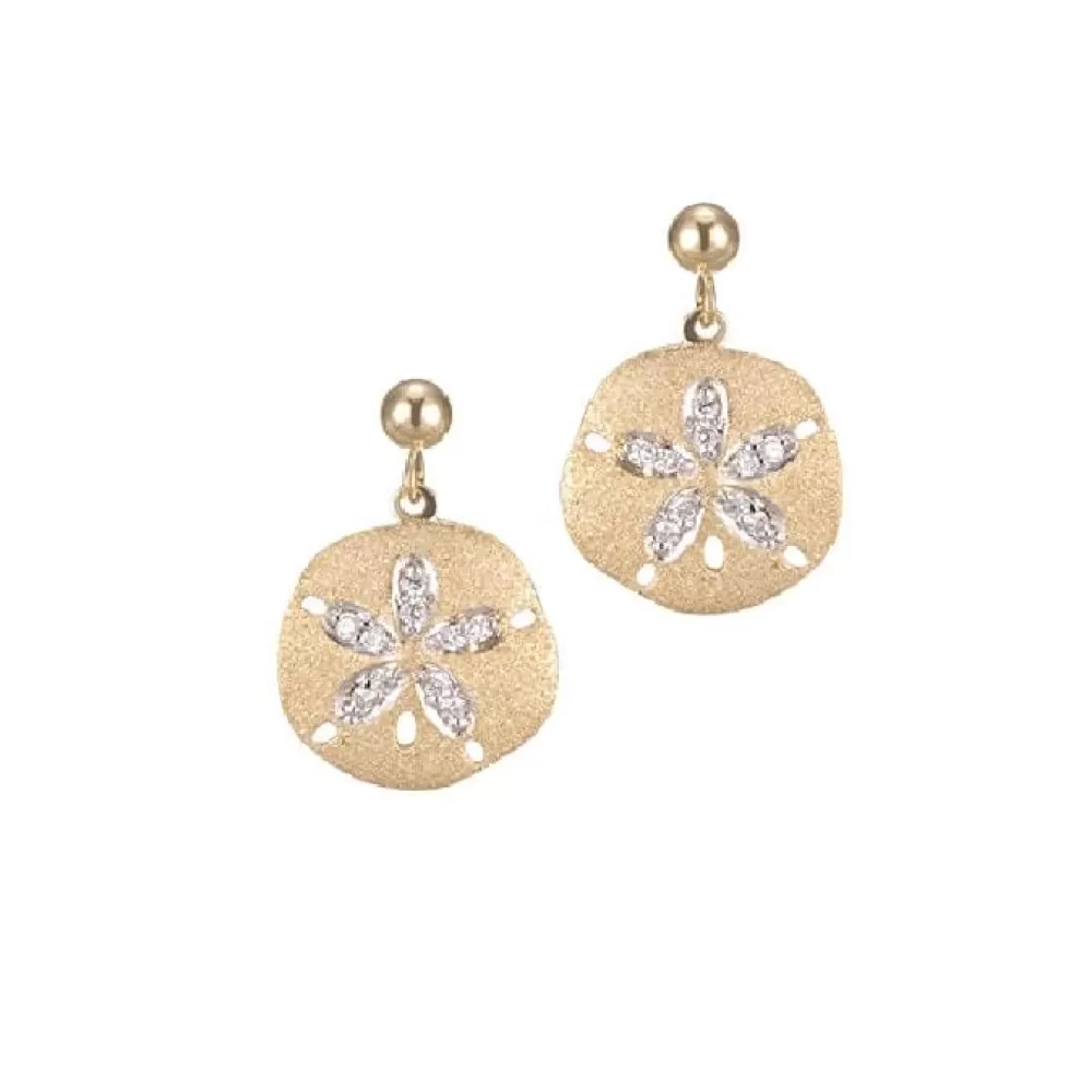 Earrings | Denny Wong 12Mm 14K Sand Dollar Earring With 20 Diamonds