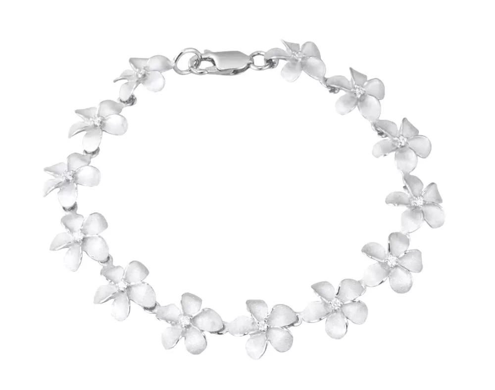 Bangles & Bracelets | Denny Wong 14K 11Mm Plumeria Bracelet 7" With 13 Diamonds And 13Pc Flowers
