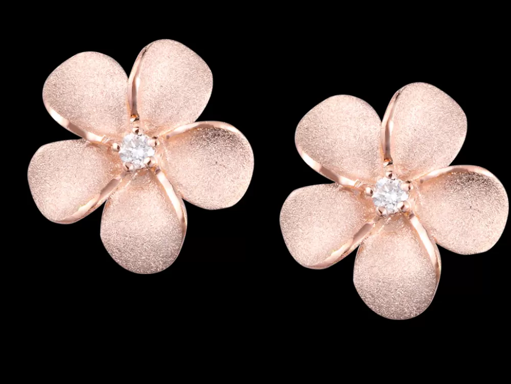 Earrings | Denny Wong 14K 11Mm Plumeria Diamond Earrings