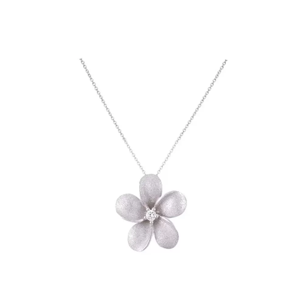 Pendants & Necklaces | Denny Wong 14K 13Mm Plumeria Slide With 0.03 Carats Diamond