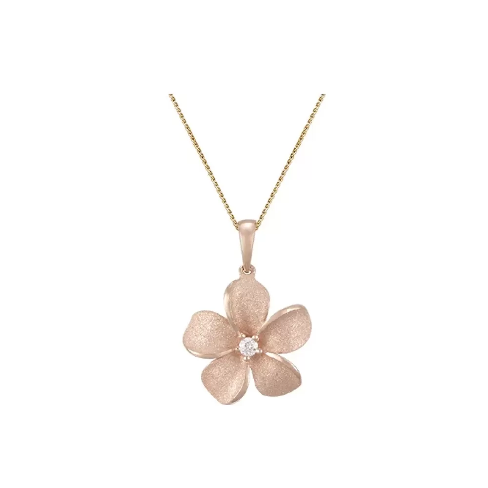 Pendants & Necklaces | Denny Wong 14K 15Mm Plumeria Pendant With 0.04 Carat Diamond