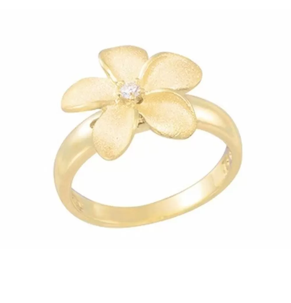 Rings | Denny Wong 14K 15Mm Plumeria Ring With Diamond