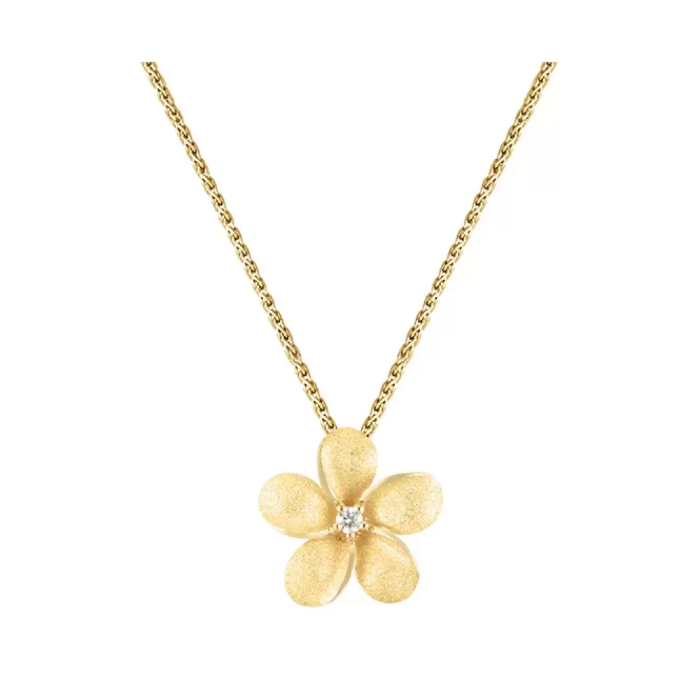 Pendants & Necklaces | Denny Wong 14K 15Mm Plumeria Slide With Diamond