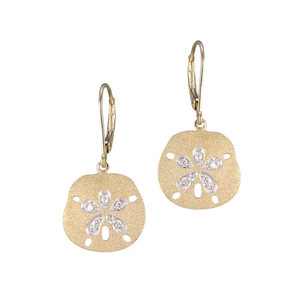 Earrings | Denny Wong 14K 15Mm Sand Dollar Earring With 10 Diamonds