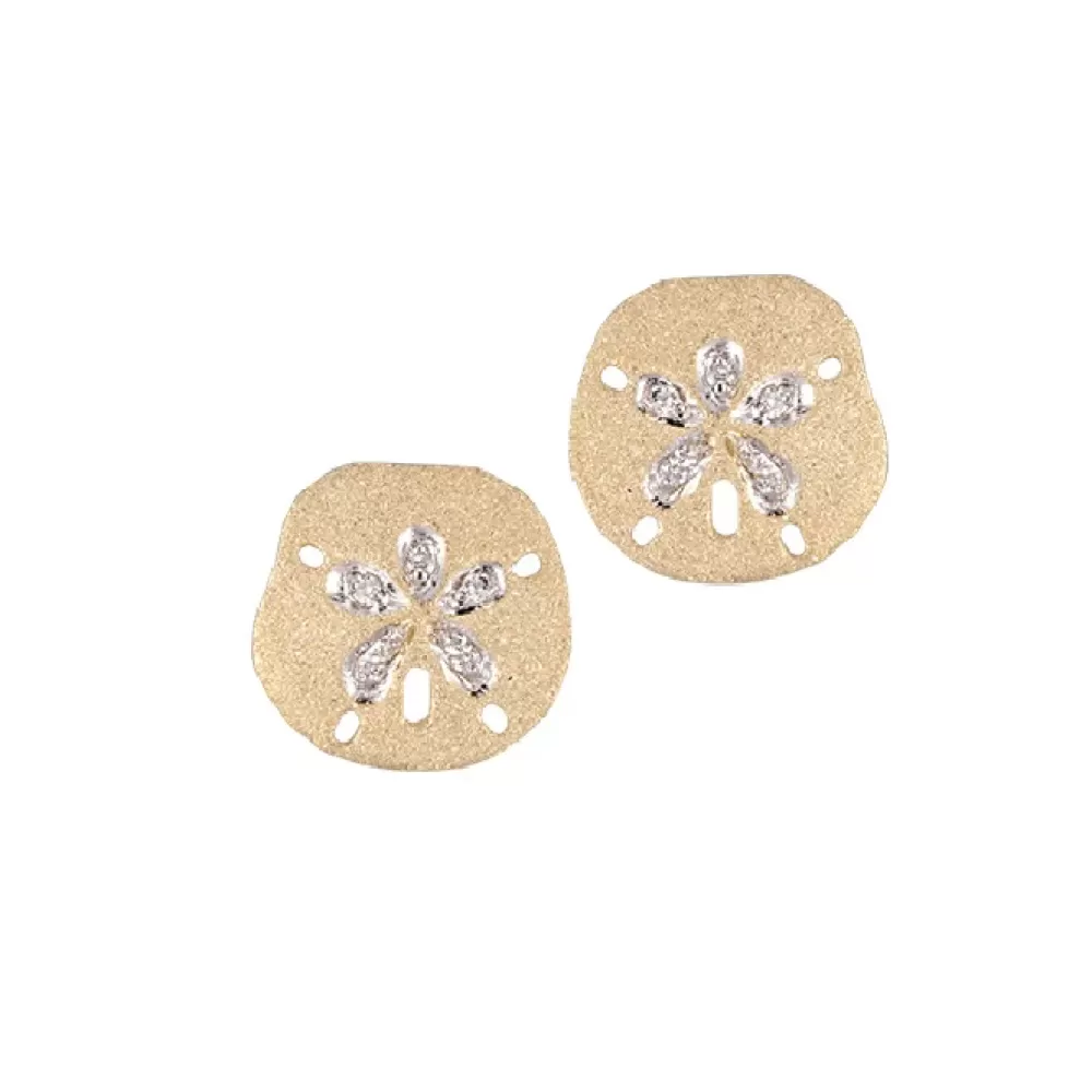 Earrings | Denny Wong 14K 15Mm Sand Dollar Earrings With Diamonds