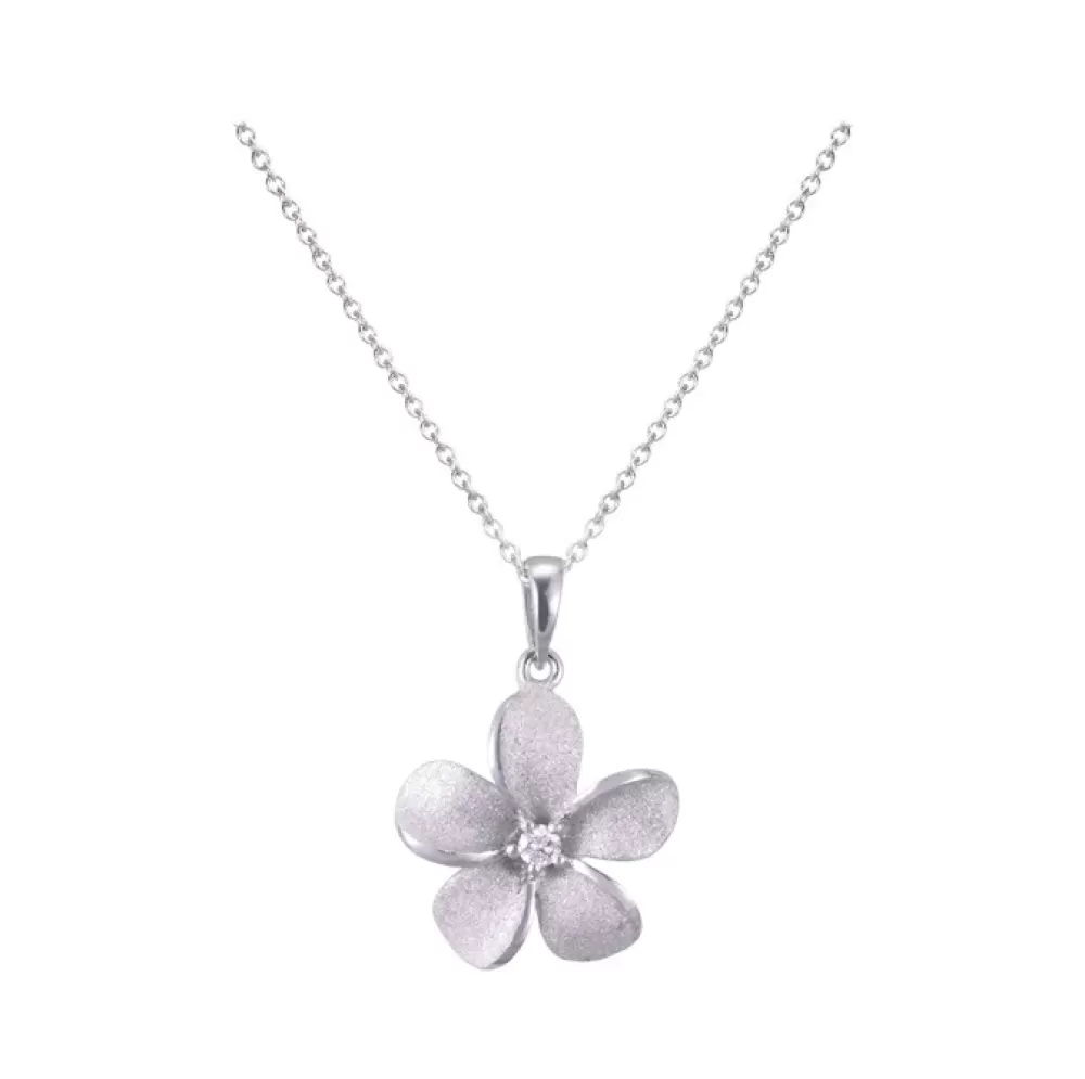 Pendants & Necklaces | Denny Wong 14K 15Mm White Gold Plumeria Pendant