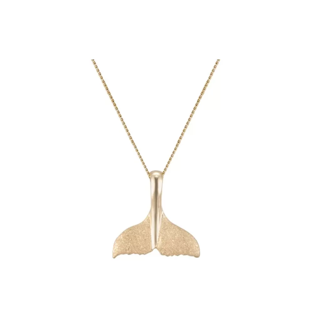 Hawaiian Jewelry | Denny Wong 14K 16Mm Whale Saw Tail Pendant