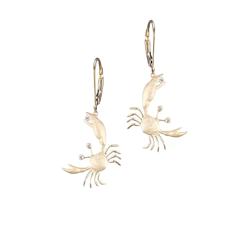 Earrings | Denny Wong 14K 17Mm Crab Earrings With 6 Diamonds