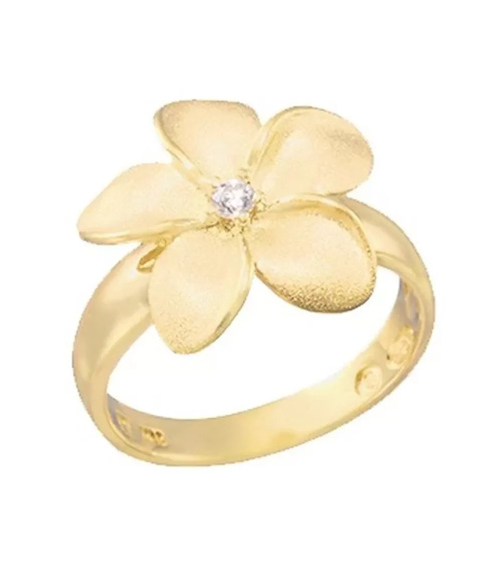 Rings | Denny Wong 14K 18Mm Plumeria Ring With Diamond