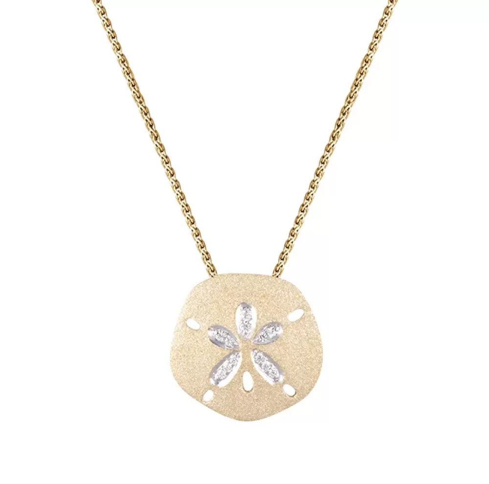 Pendants & Necklaces | Denny Wong 14K 18Mm Sand Dollar Pendant With 12 Diamonds