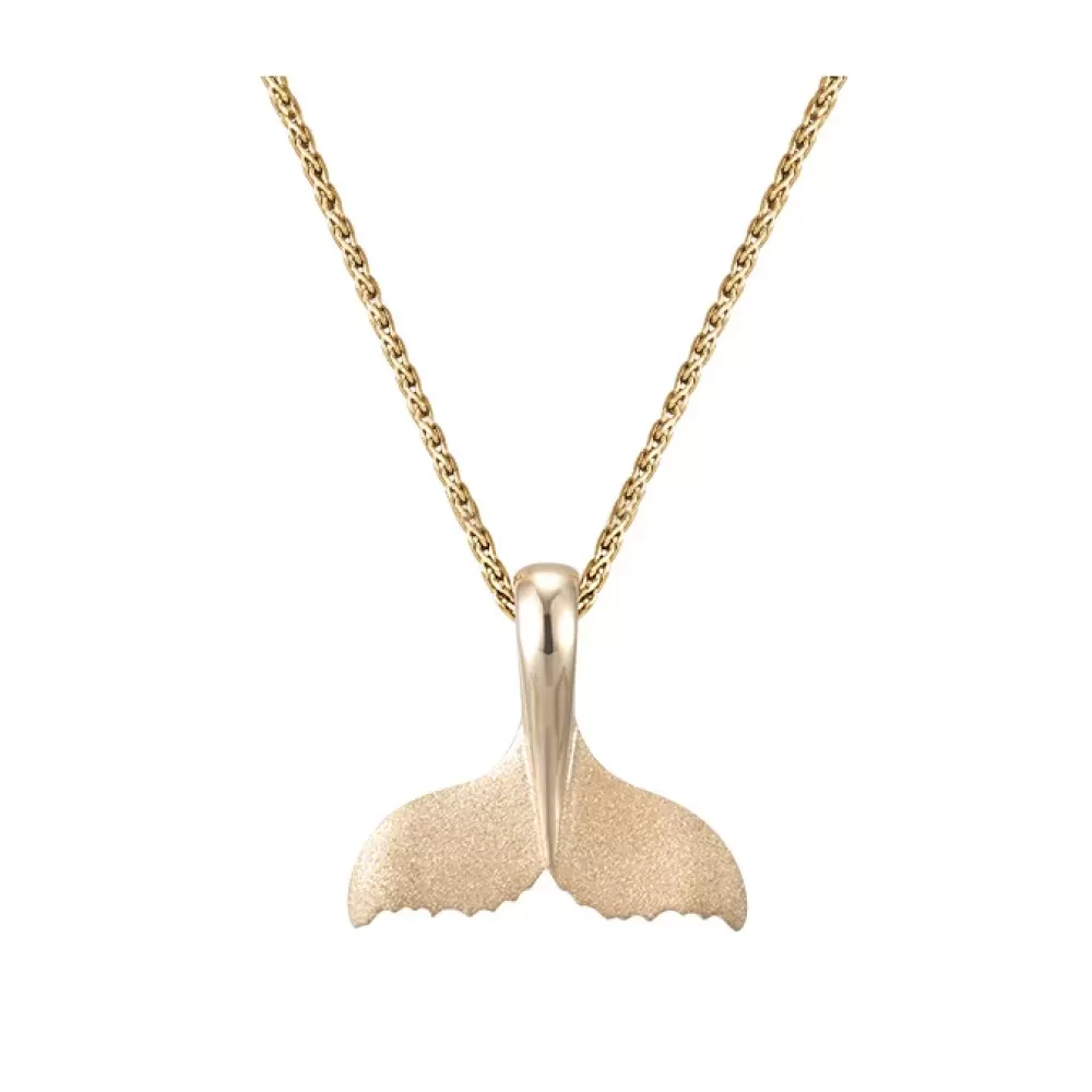 Hawaiian Jewelry | Denny Wong 14K 20Mm Whale Saw Tail Pendant