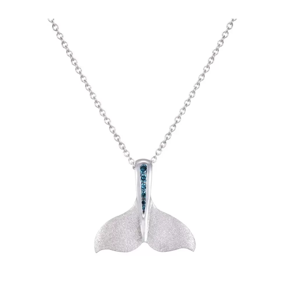 Pendants & Necklaces | Denny Wong 14K 20Mm Whale Tail Pendant With 6 Blue Diamonds