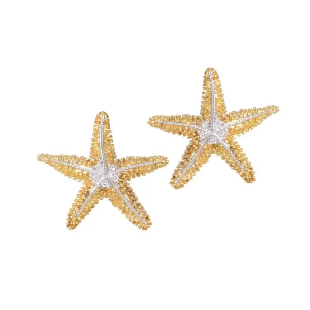 Earrings | Denny Wong 14K 21Mm Starfish Earrings With 10 Diamonds