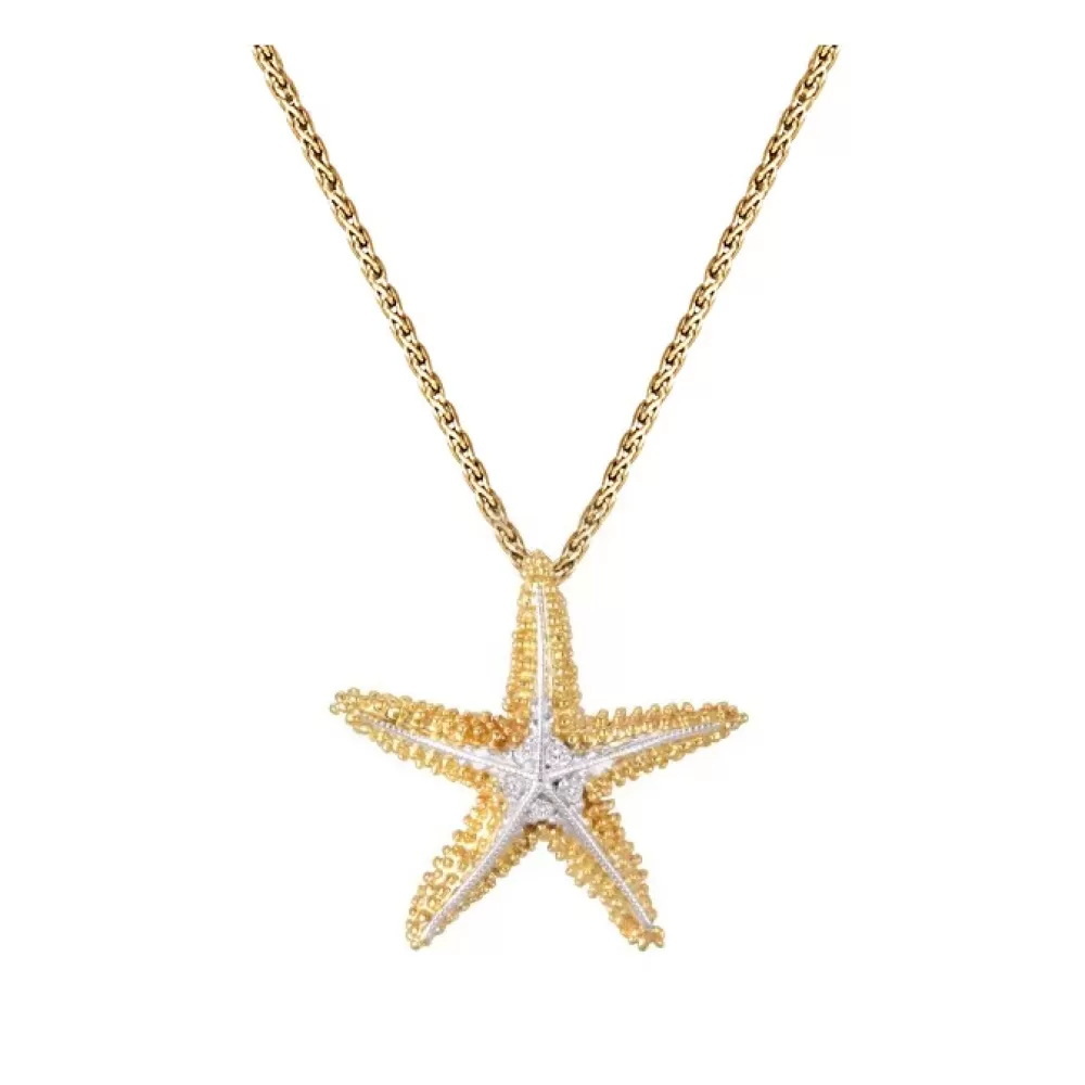 Pendants & Necklaces | Denny Wong 14K 21Mm Starfish Pendant With 5 Diamonds