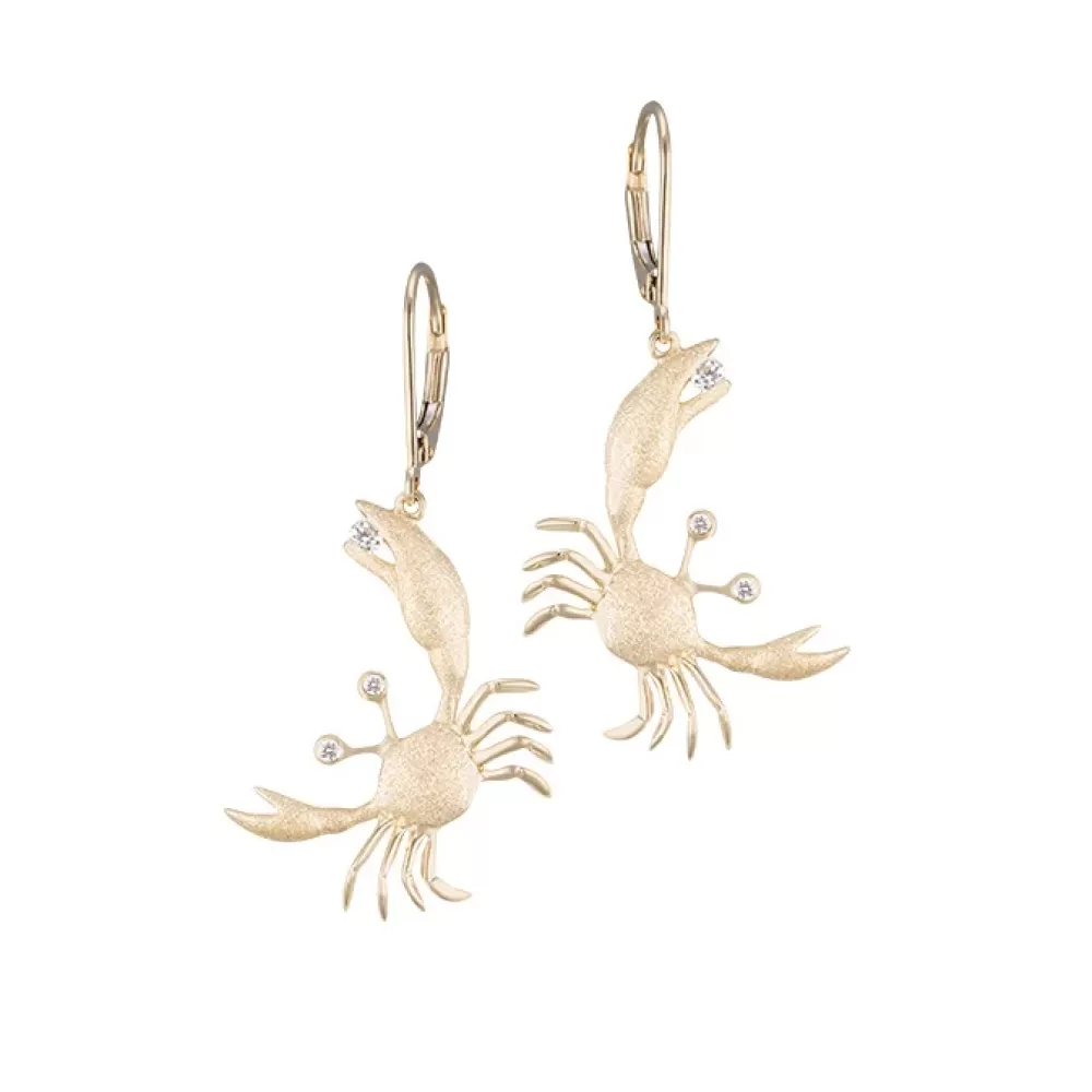 Earrings | Denny Wong 14K 22Mm Crab Earrings With 6 Diamonds