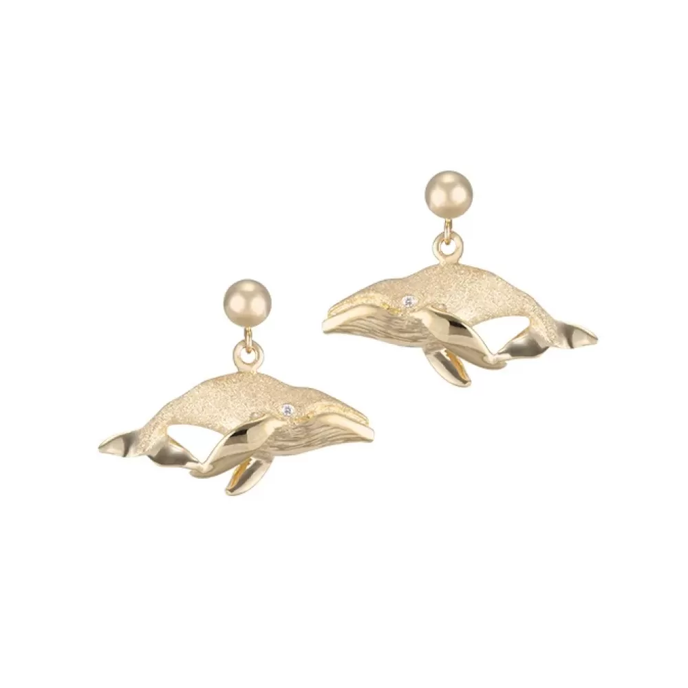 Earrings | Denny Wong 14K 23Mm Whale "Humpback Single" Earrings With 2 Diamonds