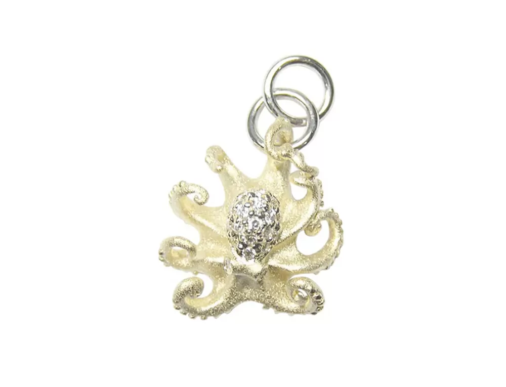 Hawaiian Jewelry | Denny Wong 14K 2/Tone 16Mm Octopus Charm With 19 Diamonds