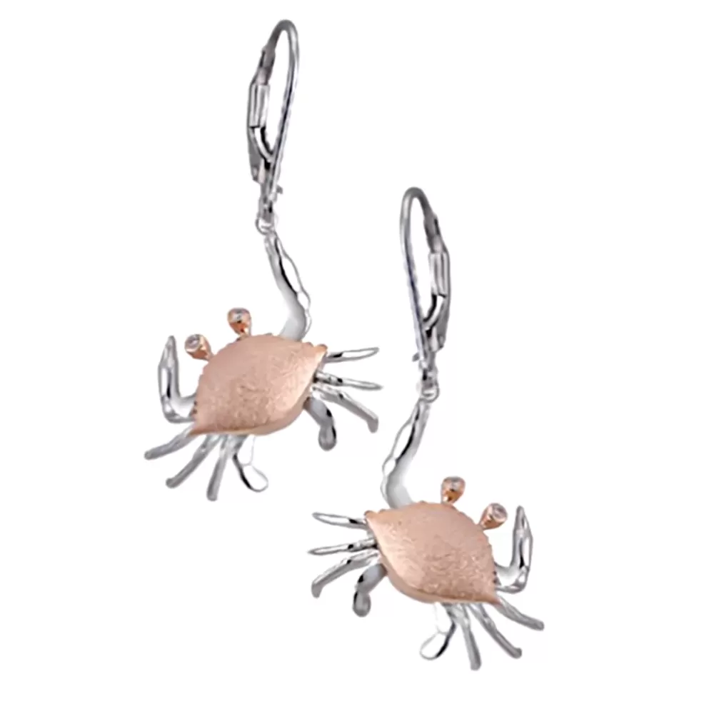 Earrings | Denny Wong 14K 2/Tone 18Mm Crab Earrings With 4 Diamonds