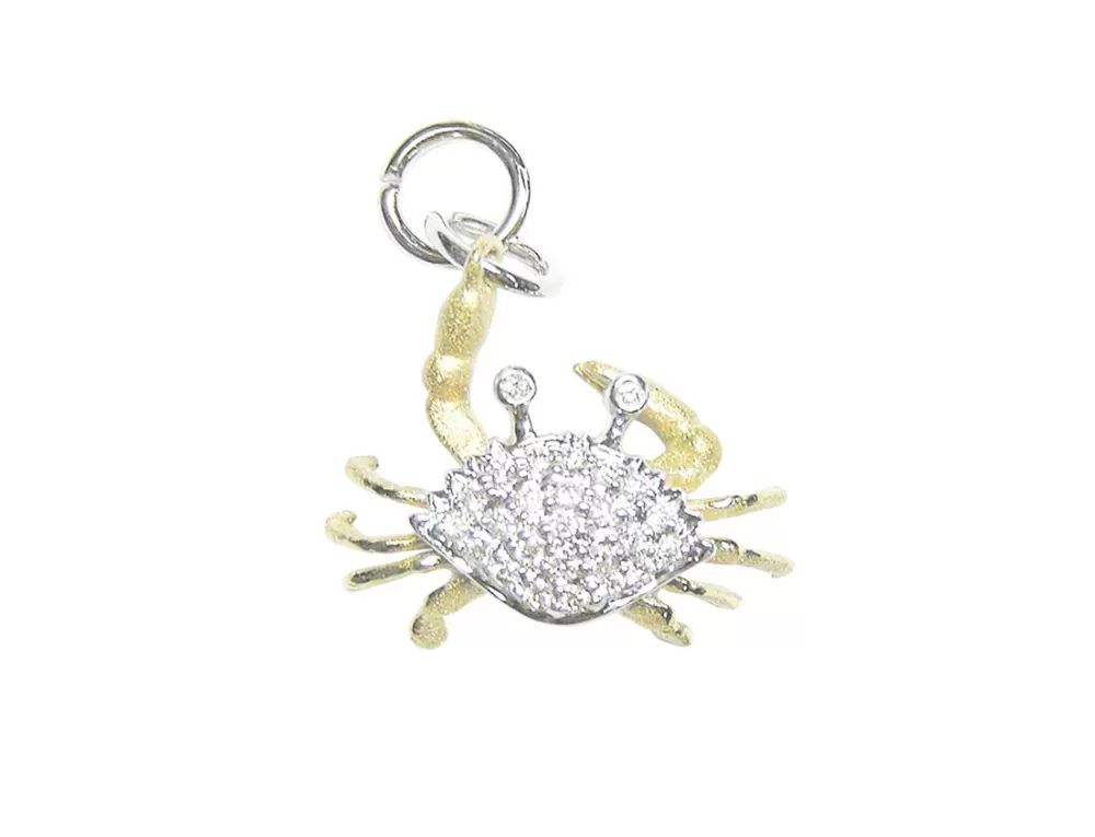 Hawaiian Jewelry | Denny Wong 14K 2/Tone Crab Charm With 26 Diamonds