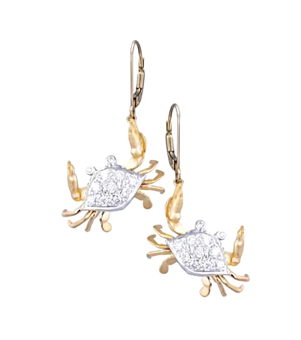 Earrings | Denny Wong 14K 2/Tone Crab Earrings With 22 Diamonds