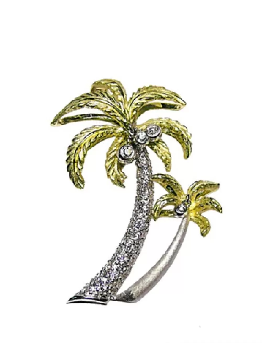 Pendants & Necklaces | Denny Wong 14K 2/Tone Double Palm Tree Pendant With 36 Diamonds