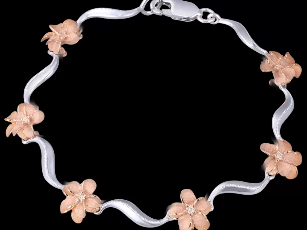 Bangles & Bracelets | Denny Wong 14K 2/Tone Plumeria Lei Bracelet With 6 Diamonds