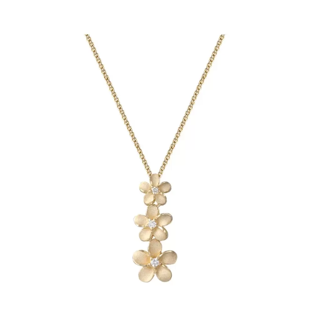 Pendants & Necklaces | Denny Wong 14K 6, 8 & 10Mm Plumeria Lei Slide Pendant With 3 Diamonds