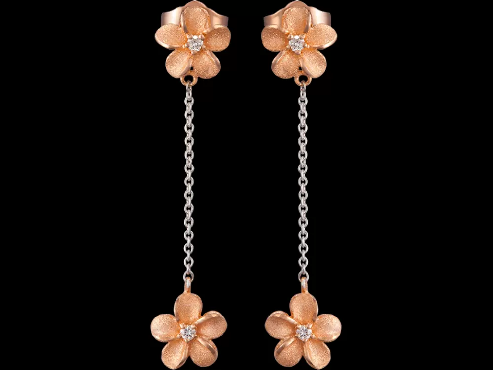 Earrings | Denny Wong 14K 7Mm Plumeria Earrings With 6 Diamonds