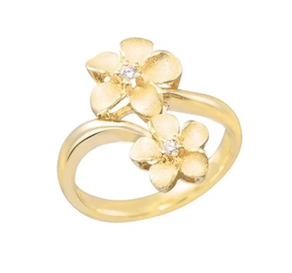 Rings | Denny Wong 14K 8 And 11Mm Plumeria Ring With 2 Diamonds