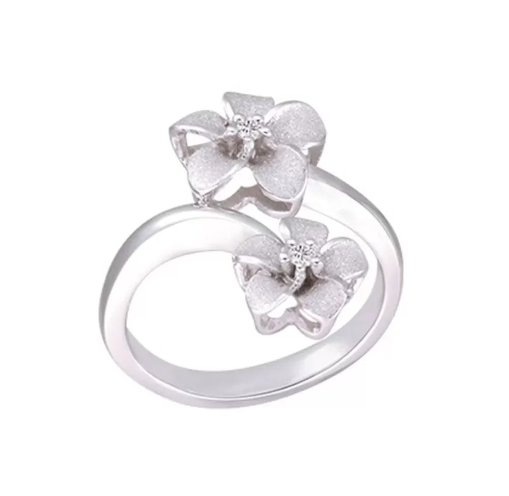 Rings | Denny Wong 14K 8 And 11Mm Plumeria Ring With 2 Diamonds