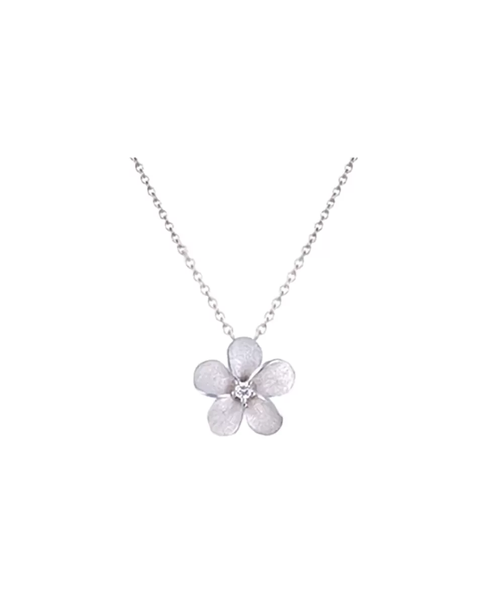 Pendants & Necklaces | Denny Wong 14K 8Mm Plumeria Slide With Diamond