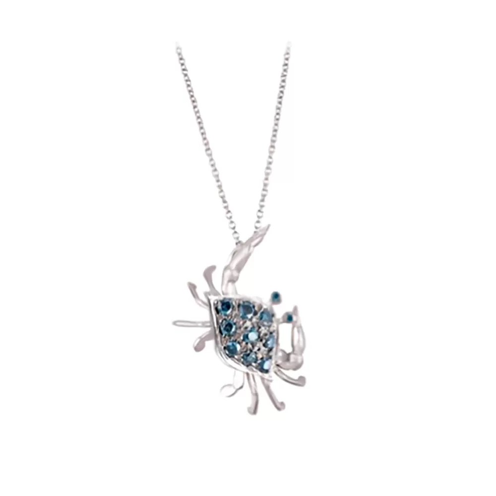 Pendants & Necklaces | Denny Wong 14K Crab Pendant With 11 Blue Diamonds