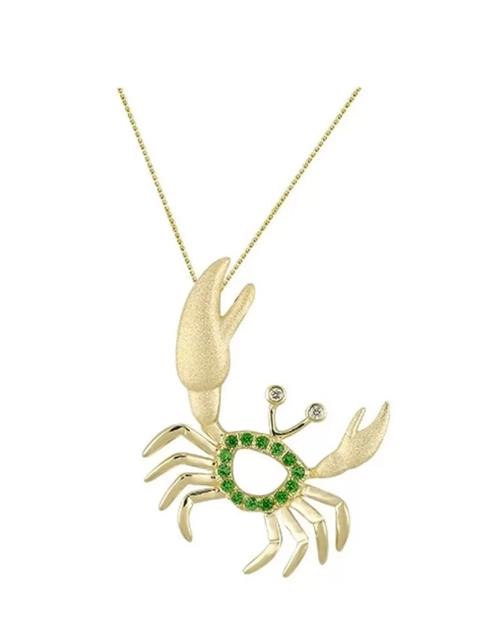 Pendants & Necklaces | Denny Wong 14K Crab Pendant With 2 Diamonds And 14 Tsavorites