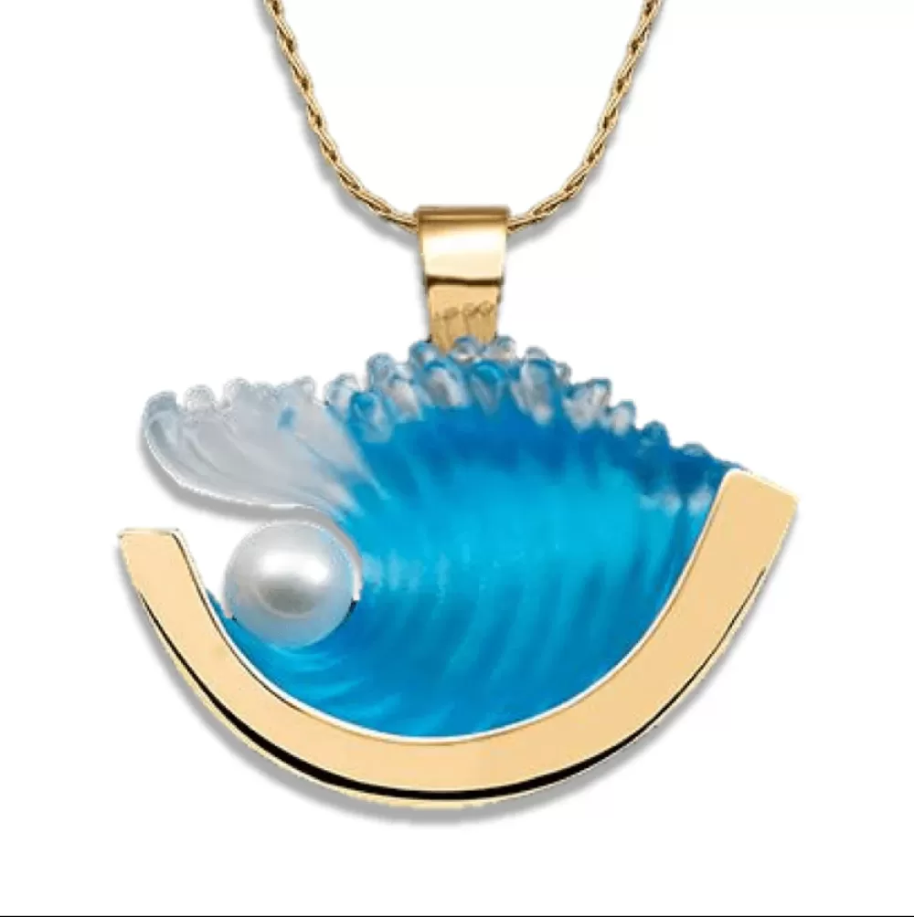 Pendants & Necklaces | Matt Bezak 14K Medium Yellow Gold Pearl Wave Pendant