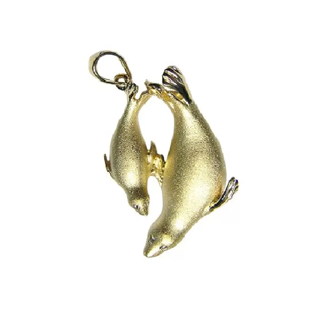 Pendants & Necklaces | Denny Wong 14K Mother And Baby Seal Pendant With 4 Diamonds