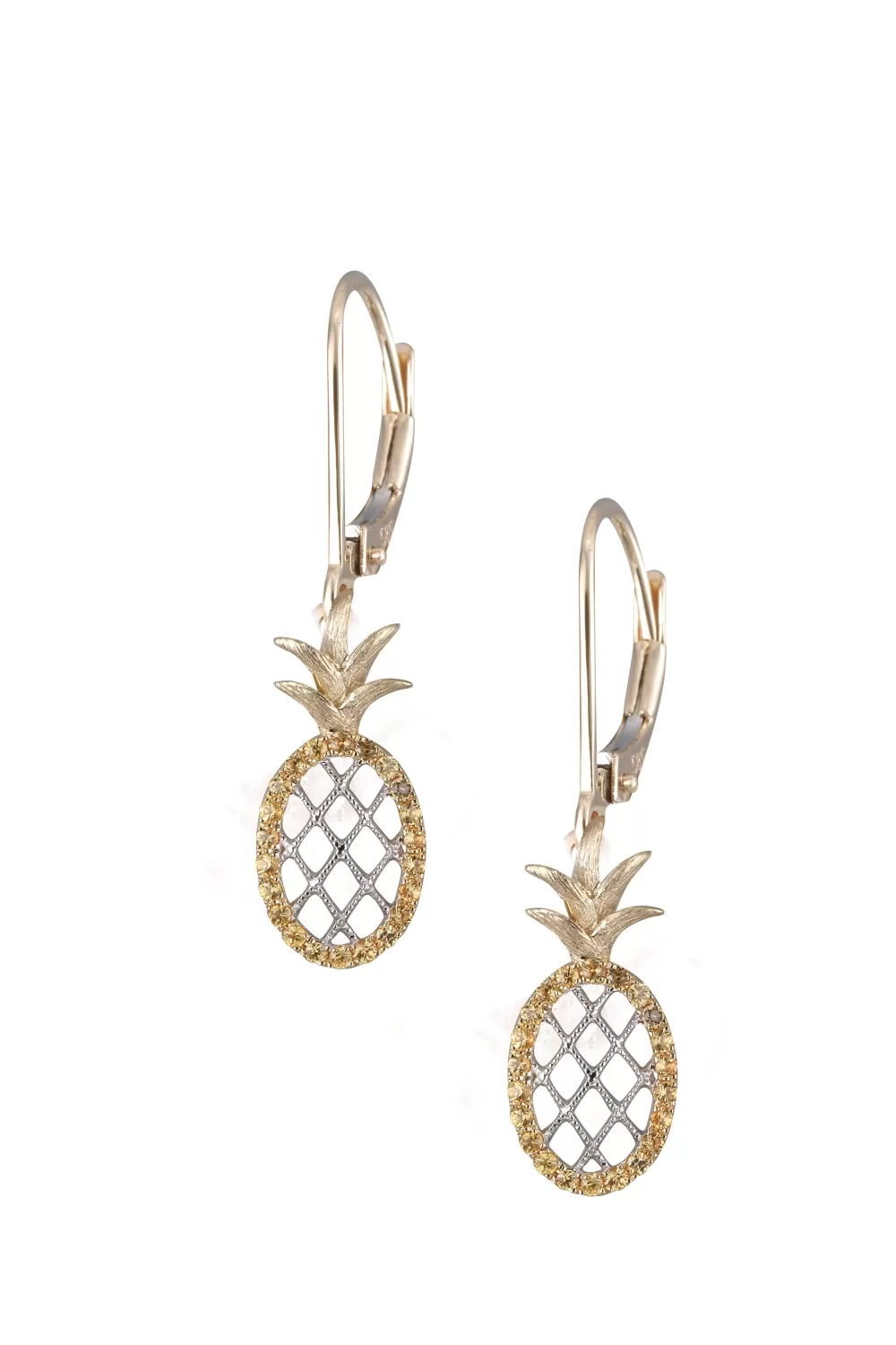 Earrings | Denny Wong 14K "Pineapple" Earrings With 44 Yellow Sapphires