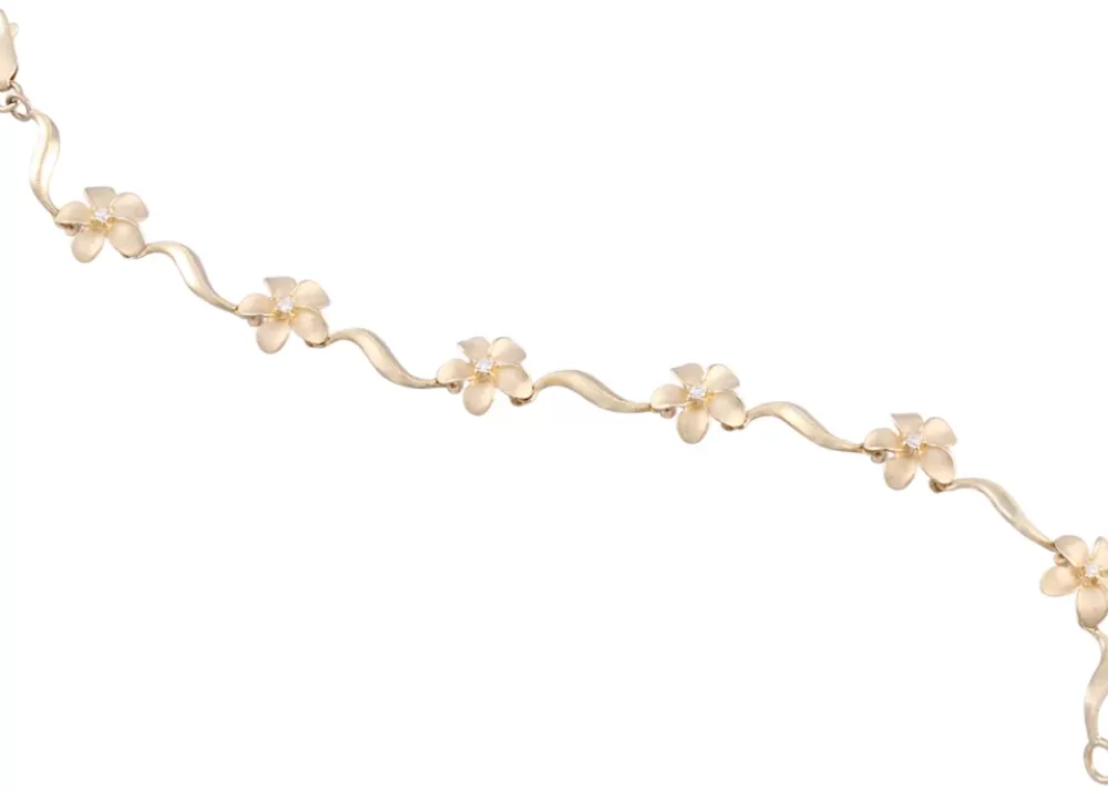 Bangles & Bracelets | Denny Wong 14K Plumeria Bracelet With 6 Diamonds