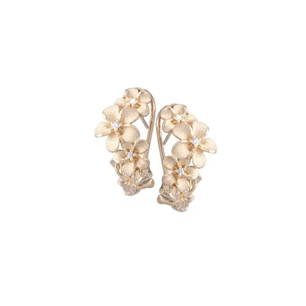 Earrings | Denny Wong 14K Plumeria Lei Earrings With 6 Diamonds