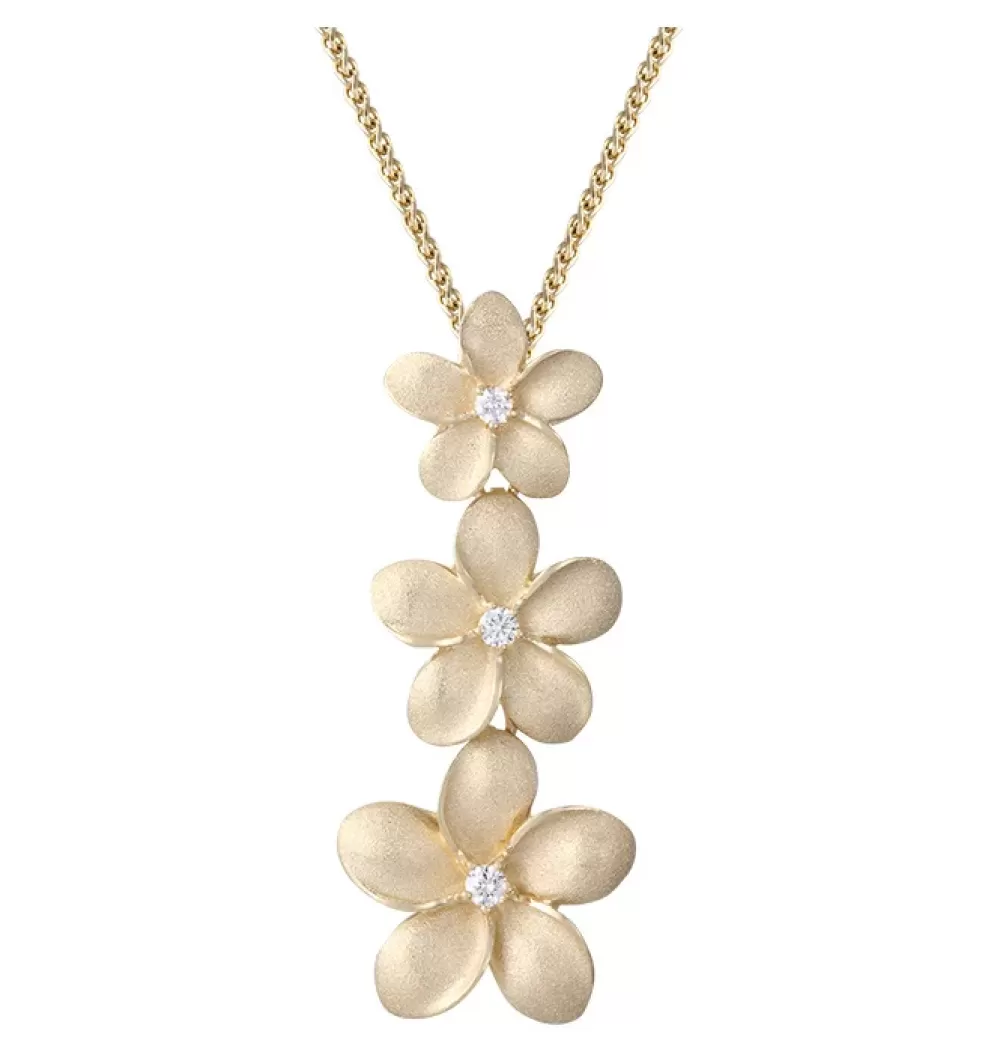 Pendants & Necklaces | Denny Wong 14K Plumeria Lei Slide Pendant With 3 Diamonds