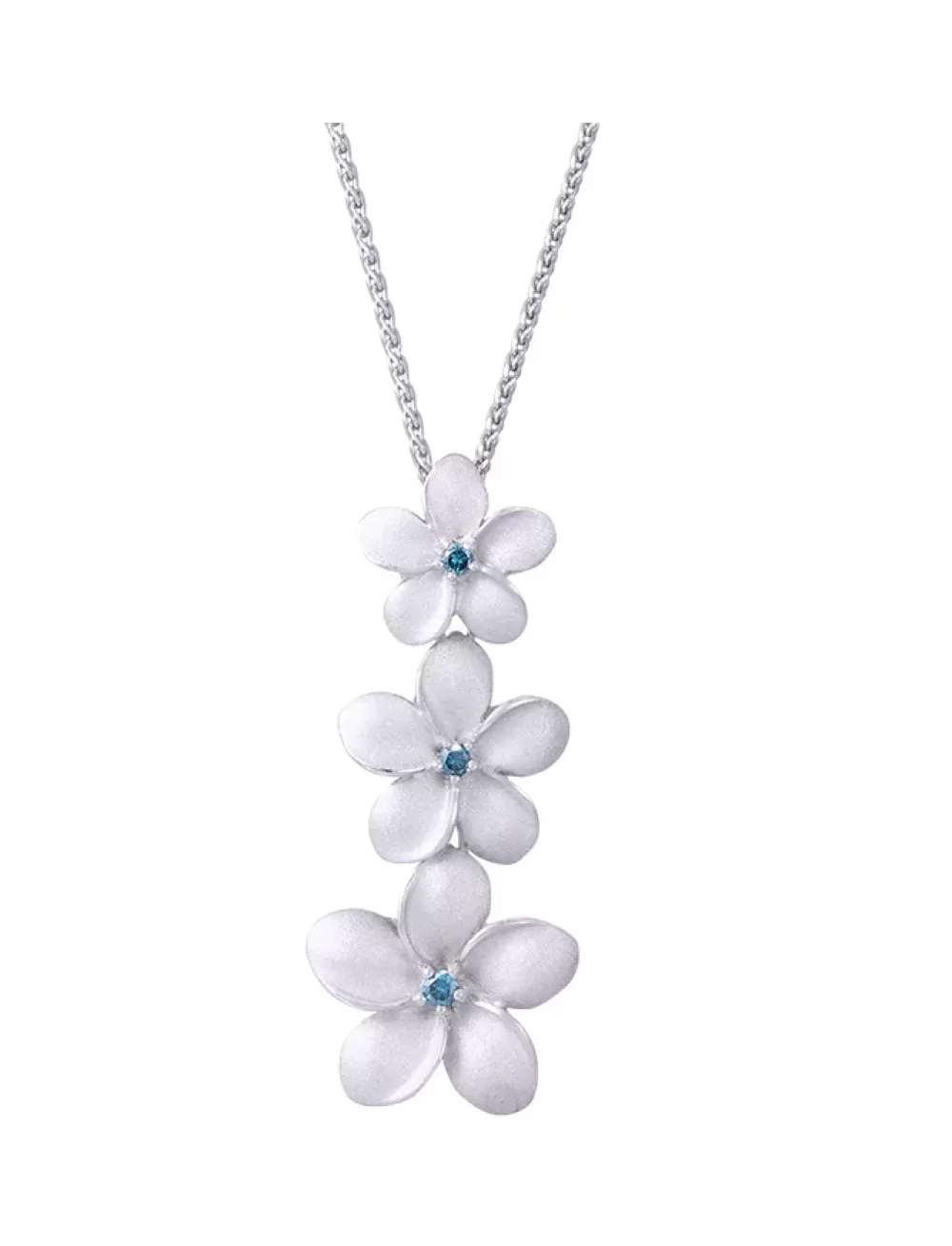 Pendants & Necklaces | Denny Wong 14K Plumeria Lei Slide Pendant With Blue Diamonds