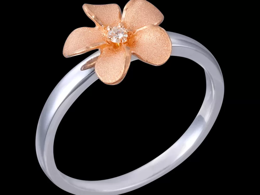 Rings | Denny Wong 14K Plumeria Rose Gold And White Gold Diamond Ring