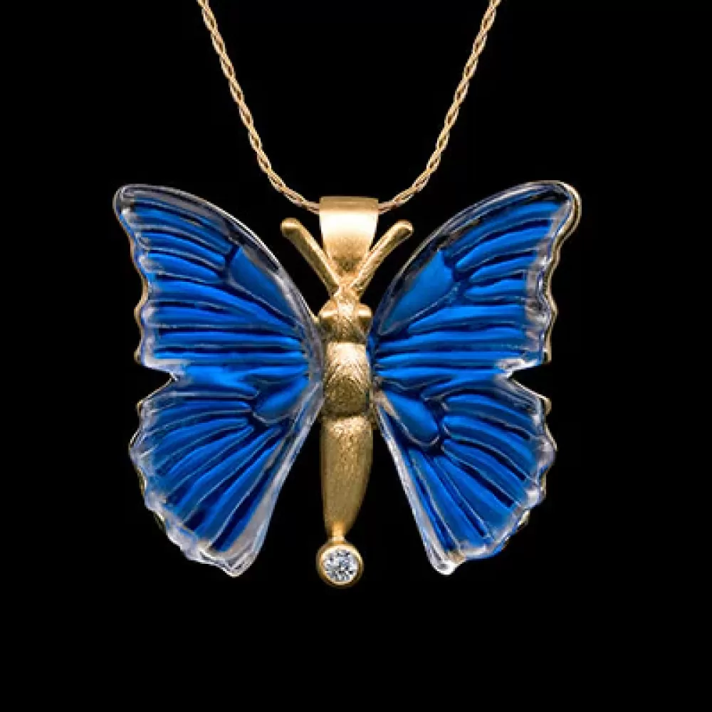 Pendants & Necklaces | Matt Bezak 14K Yellow Gold With Diamond Butterfly Pendant