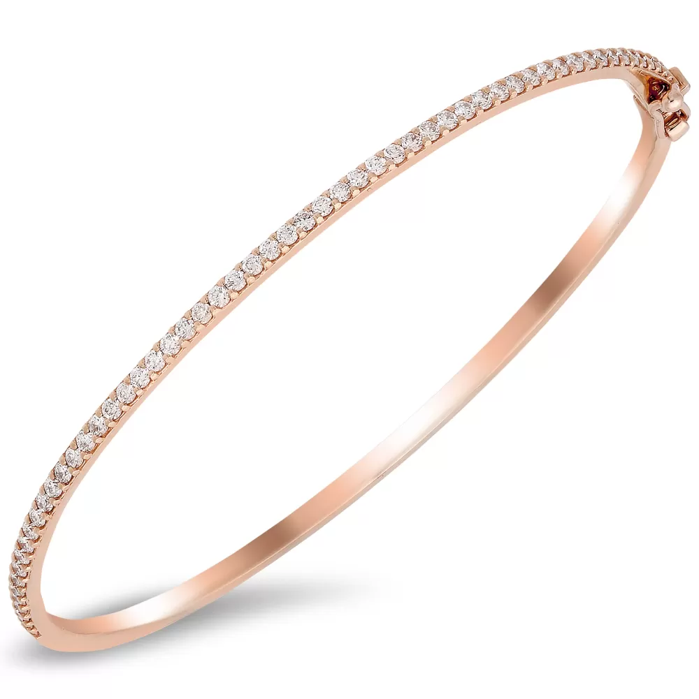 Bangles & Bracelets | Michael John 18K Gold Bangle With 0.83 Ct Diamonds