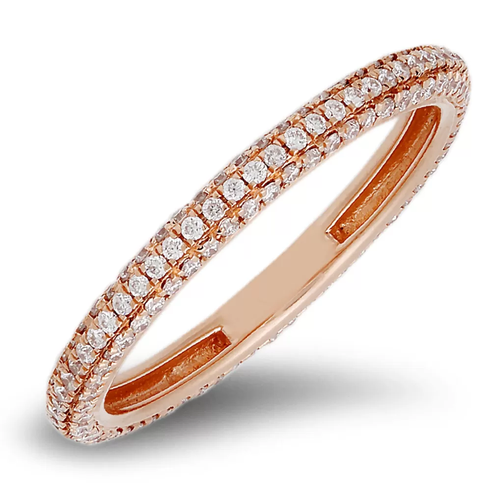 Bangles & Bracelets | Michael John 18K Rose Gold Band With 0.49 Ct Diamonds