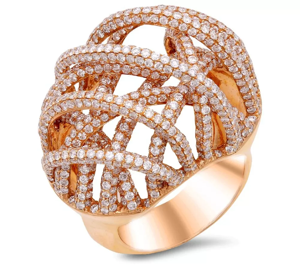 Rings | Michael John 18K Rose Gold Ring With 5.13 Ct Diamonds