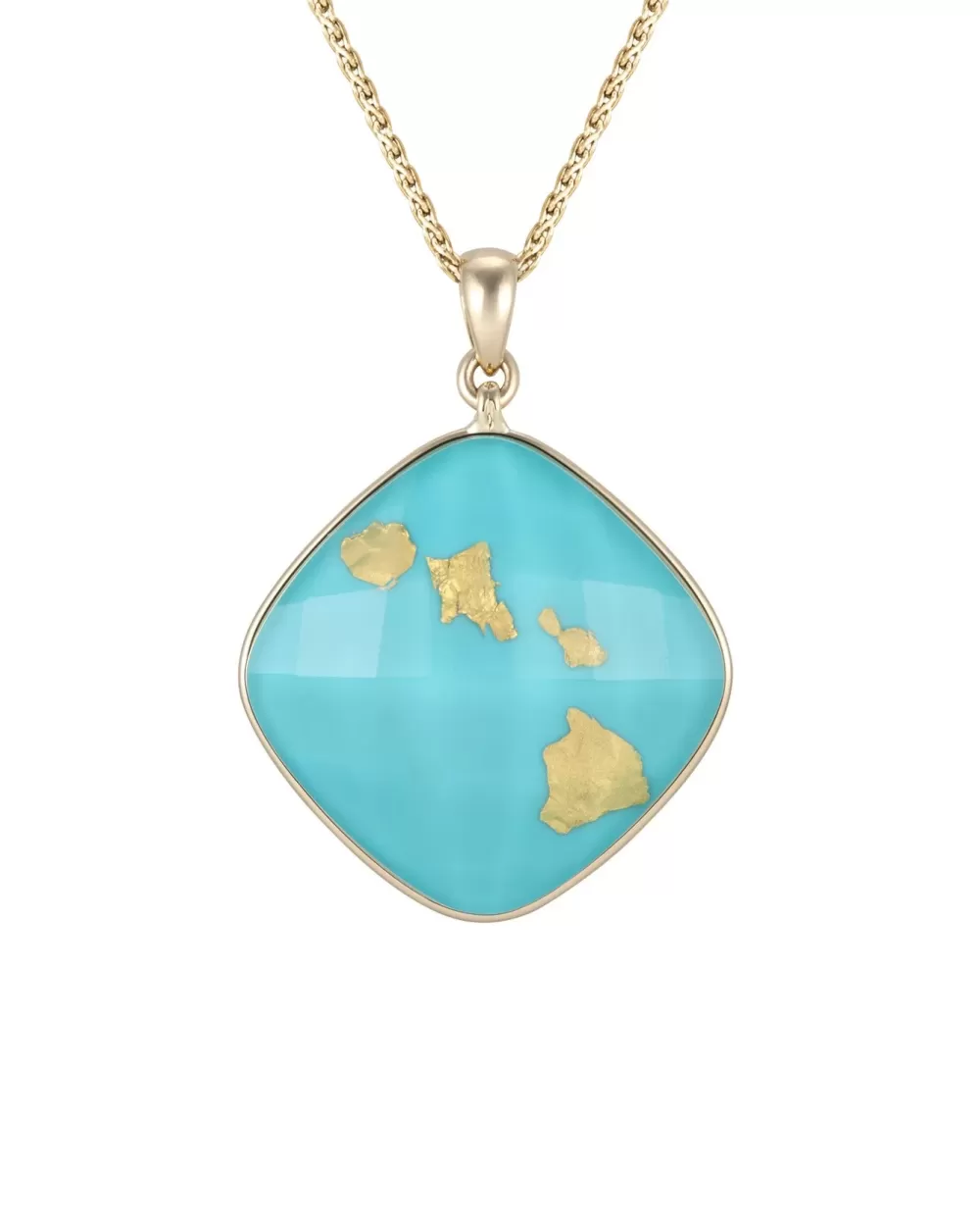 Hawaiian Jewelry | Denny Wong 18K Treasure Island Large Hawaiian Island Pendant