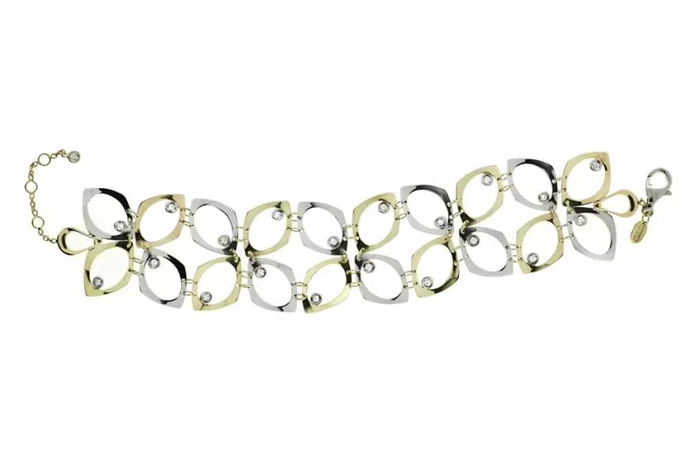 Bangles & Bracelets | Elliott Chandler 18K White And Yellow Gold .63 Carat (Total Weight) Diamond Double Row Bracelet
