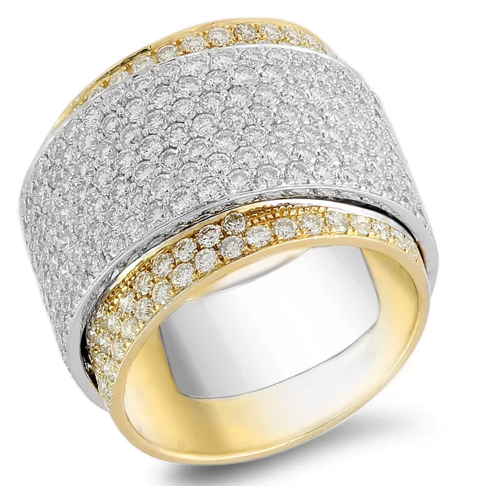 Rings | Michael John 18K White And Yellow Gold Ring With 3.39 Ct Diamonds